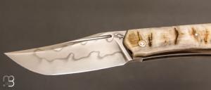  Couteau " Slipjoint " custom par Guy Poggetti - Corne de bélier et lame en C130