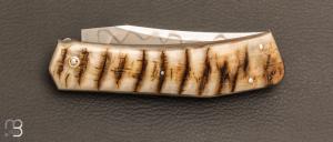  Couteau " Slipjoint " custom par Guy Poggetti - Corne de bélier et lame en C130