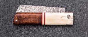   Couteau "Snard" par L'Olonnois - Bois de fer d'Arizona et ivoire de phacochère
