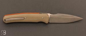 Couteau  "  Speartak Mini " G10 texture et lame en RWL34 de GTKnives - Thomas Gony
