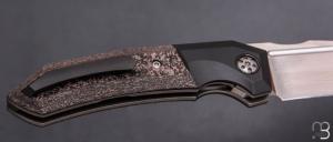 Couteau " Speartak Small " custom de GTKnives - Thomas Gony - Rose Gold Carbon et Zirconium