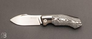    Couteau " Spike " de collection par Olivier Ouertal - Fatcarbon / Zirconium et RWL34