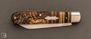  Couteau " Striper Folder " par T.A. Davison - Chanvre stabilisé et micarta