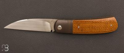 Couteau  " Swayback " custom par Maxime Belzunce - Micarta et RWL34