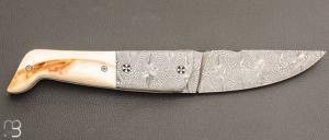  Couteau " Titan " de Stéphane Robin - Le Cellois - Phacochère et lame damas mosaïque