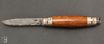 Couteau Tonneau par Jean Michel REMAUD - Bois de fer et lame damas
