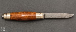 Couteau Tonneau par Jean Michel REMAUD - Bois de fer et lame damas