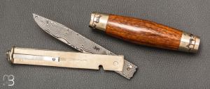 Couteau Tonneau par Jean Michel REMAUD - Bois de fer et lame damas