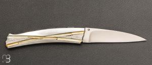    Couteau " Voyager " custom par Koji Hara - Nacre et Cowry Y