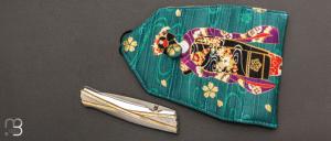    Couteau " Voyager " custom par Koji Hara - Nacre et Cowry Y