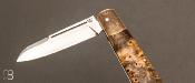 Couteau " Barlow " pliant custom Loupe de buis et C130 par Nicolas Weber