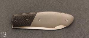   Couteau  "  custom " pliant par David Lespect - Titane/carbone et lame RWL34