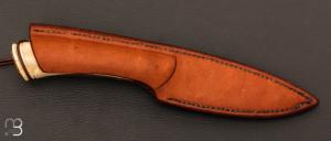   Couteau " custom " droit de Benoit Maguin - Ivoire de phacochère