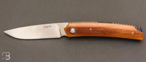    Couteau " custom " liner-lock de Stéphane Sagric - Micarta et lame en RWL-34