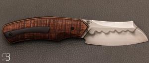  Couteau " Cleaver custom " pliant par David Lespect - Koa ondé et U10A