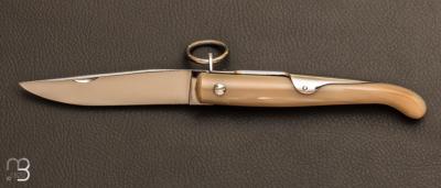 Couteau de poche Yatagan 12 cm Corne blonde par J. Mongin