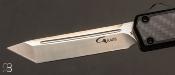 Couteau de poche automatique Golgoth lame tanto - aluminium noir et fibre de carbone - G11F1
