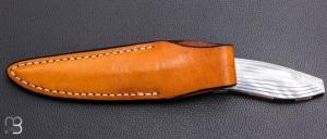    Couteau droit " Airstep " custom en nacre par Koji Hara