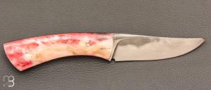    Couteau droit par Nicolas Mestrallet - Atelier du couteau de Vaunaveys - Acier C130 et os