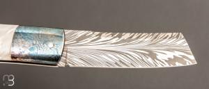   Couteau " lock back " par Eric Depeyre - Damas plume et nacre