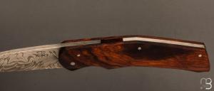  Couteau piémontais par Nicolas Mestrallet - Atelier du couteau de Vaunaveys - Acier damas et bois de fer