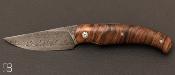 "K-Libre" folding knife by Michel Grini - Stabilized walnut and Damasteel