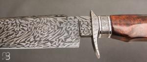    Couteau droit de collection  par Anthony Brochier - Bois de fer d'Arizona et damas mosaïque