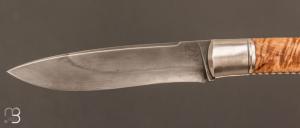   Couteau de collection modèle " Lucien " par Maxime Rossignol - La Forge de Max - Bouleau madré et N690