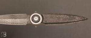  Dague pliante custom " Axis Symmetry " de Jean Baptiste Leveque - Marble carbone et damas