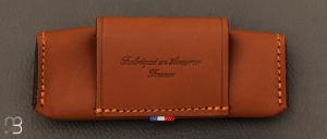 Etui couteau cuir Pérou par Max Capdebarthes 10 / 11 cm