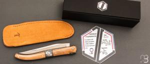    Couteau " Laguiole 12 CM " de Jérôme Lamic - Ivoire de mammouth et fleurs dorées