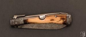  Couteau " Navaja Imperial " par Jesus Granda - Ivoire de mammouth et lame damas
