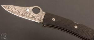 Couteau "  SPYDERCO SPYOPERA  " Damascus Edition limitée Sprint Run 2022 - C255CFPD