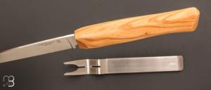 Set de couteau et fourchette à fromage en olivier par Opinel
