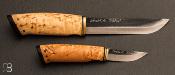 Trousse de chasse Puukko / Leuku carbone en bouleau de Harri Merimaa / HM23