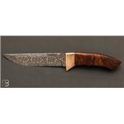 Couteau fixe Bois de fer et damas carbone - Alain et Joris Chomilier
