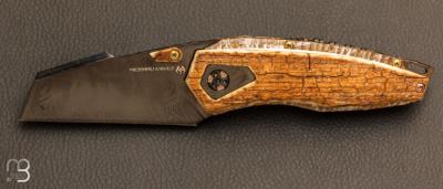 Couteau " Hybris " Mammouth et damas par Messori Knives