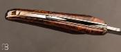 Couteau de collection bois de fer d'Arizona et damas par Vincent Saja