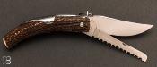 Couteau de chasse Cornillon 2 pièces Bois de cerf par J. Mongin