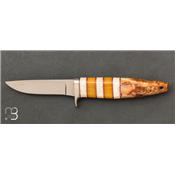Couteau de chasse Oosic et ambre rouge par D'Alton Holder