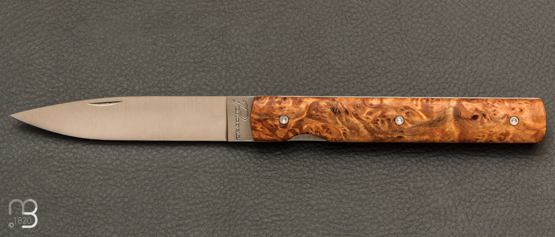 Couteau Perceval Le Français loupe de tilleul