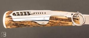   Couteau de chasse 2 pièces 13CM Bois de cerf par J. Mongin
