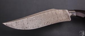 " Integral Chopper " custom knife par Oliver Goldschmidt - African blackwood et damas