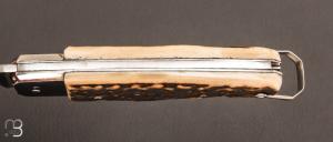 Couteau " Manufrance véritable " en bois de cerf 2 pièces