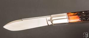    Couteau " Grand Barlow " de Ken Steigerwalt - Amber Stag et RWL34