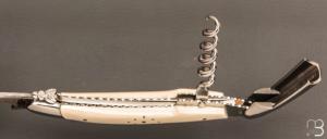    Coffret duo d'exception couteau & sommelier par la Forge de Laguiole - Ivoire de mammouth et damas