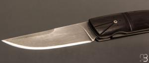   Couteau "1515 Black Inuit" de poche par Manu Laplace - Ebène du Mozambique et lame en 14C28