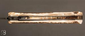 Couteau 1515 de poche collection " Primitive " par Manu Laplace - Bois de cerf et lame XC75 