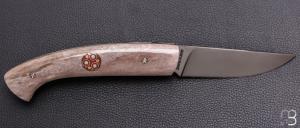  Couteau " 1515 " collection " Paris/Tokyo " par Manu Laplace - Os de renne gris