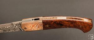   Couteau " 1515 " collection "1900" par Manu Laplace - Bois de fer/Mokume et Damas